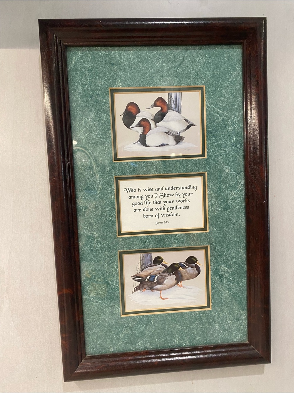 VTG Dicksons Art LaMay Duck Print Frame James 3:13